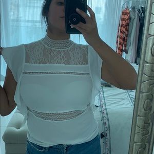 EXPRESS romantic off white blouse